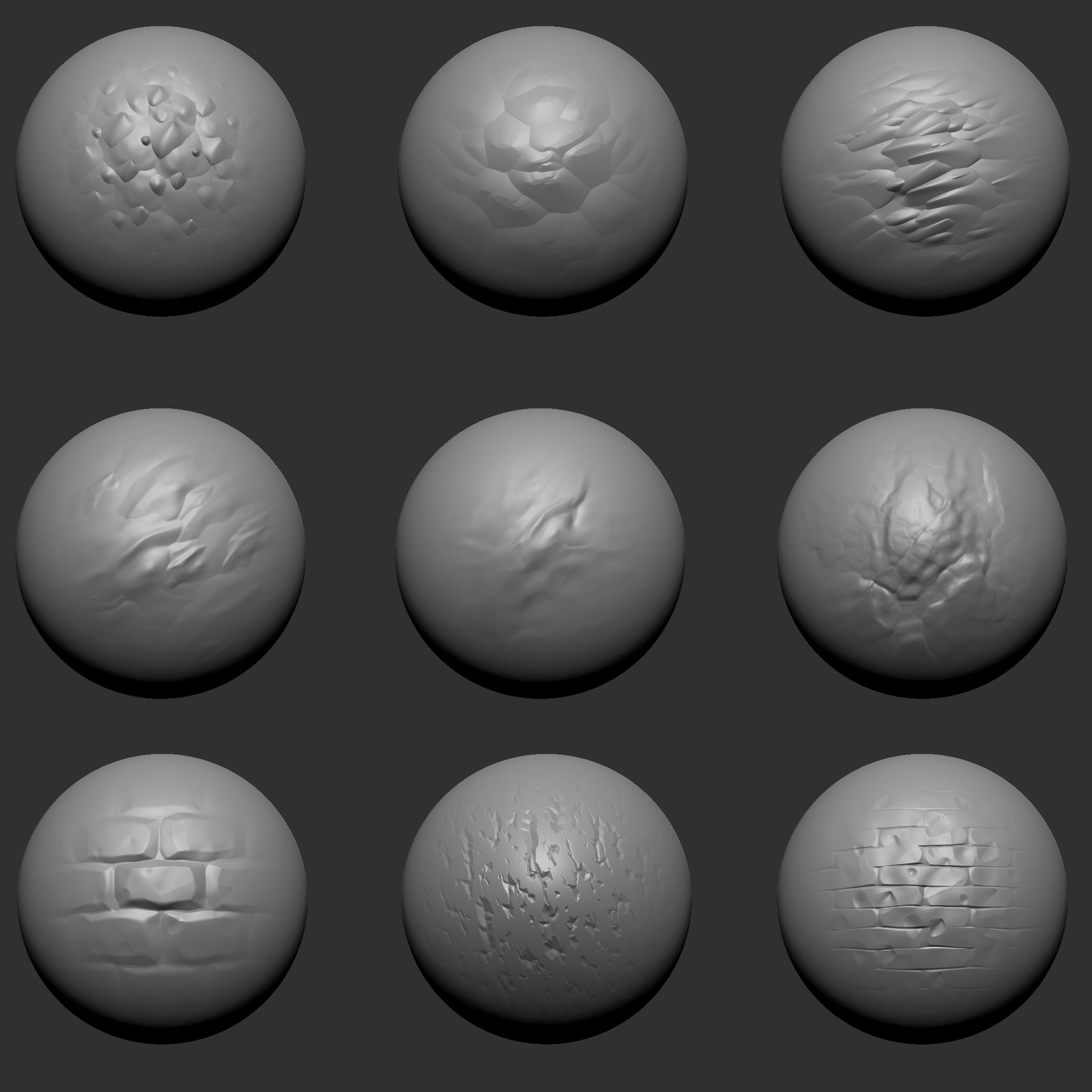 ArtStation - 30 Alphas various - (Rocks,Scale,Hair,Bricks...) | Brushes