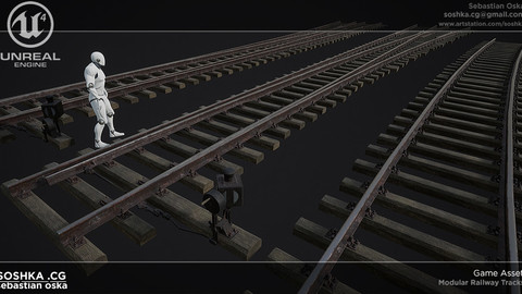 UE4 Modular Railway Tracks