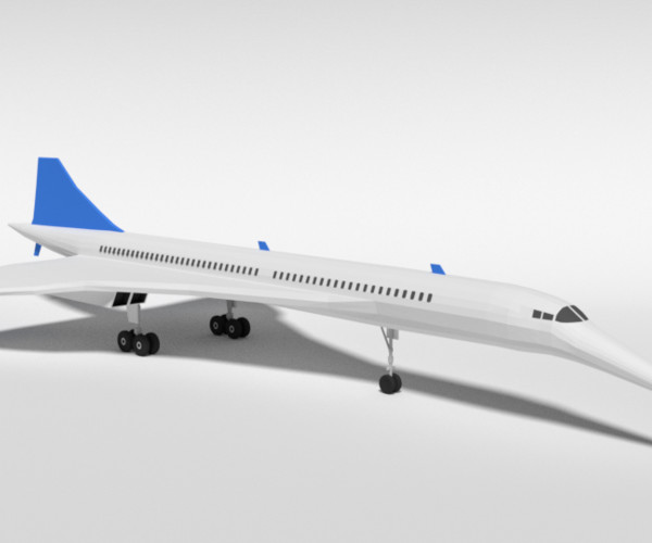 ArtStation - Low Poly Cartoon Concorde Airplane | Resources