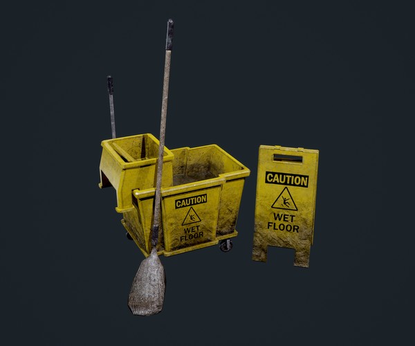 ArtStation Mop Bucket Game Ready 03 Game Assets