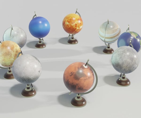 Artstation - Solar System Planets Globes 3d Model 