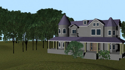 Realistic Mansion Environment Exterior