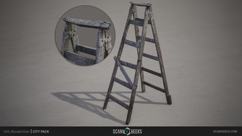 Wooden Stair - Photogrammetry Asset 3D PhotoScan
