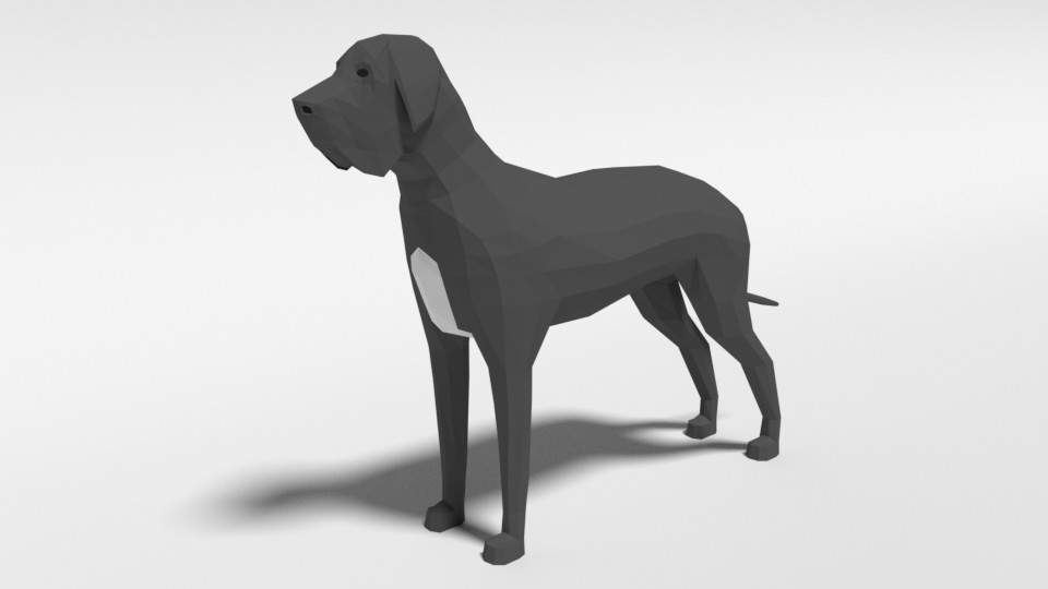 chroma 3D - Low Poly Cartoon Great Dane Dog