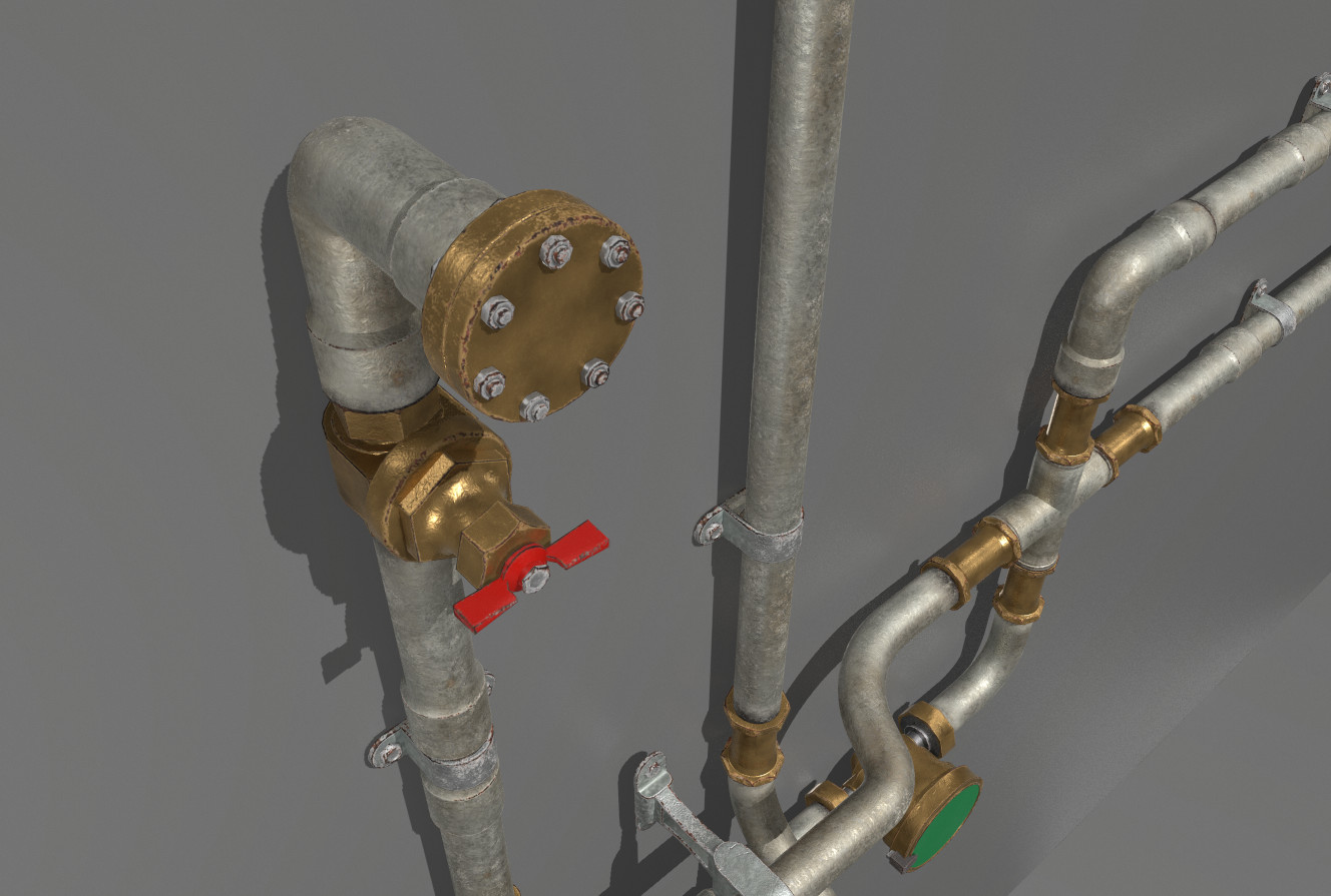 ArtStation Metal Water Pipes Game Assets