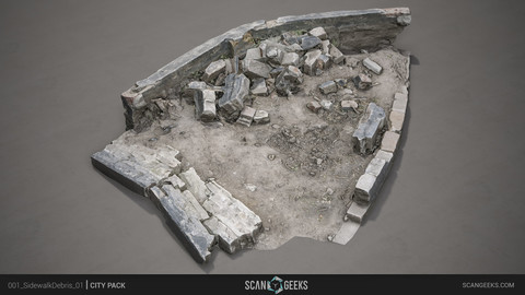 Sidewalk Debris - Photogrammetry Asset PhotoScan