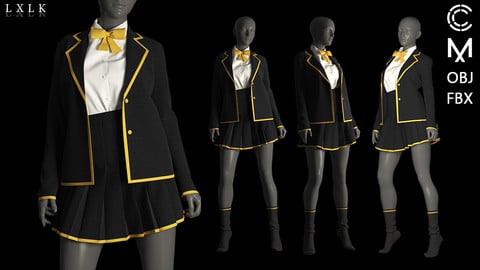 School Uniform- Marvelous designer, CLO3D
