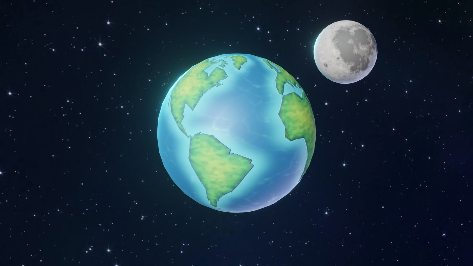 3D Disco - Earth and Moon 3D Model