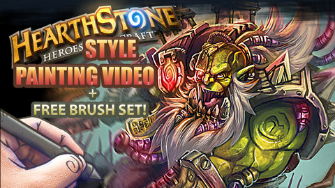 Hearthstone Style PAINTING!!! - Full video process + Brushes