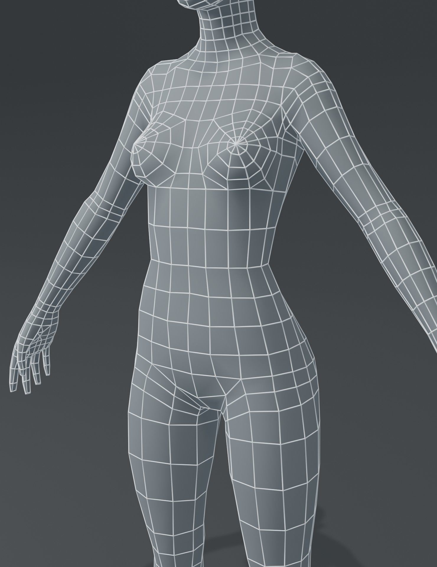 Artstation Female Body Base Mesh 3d Model Game Assets