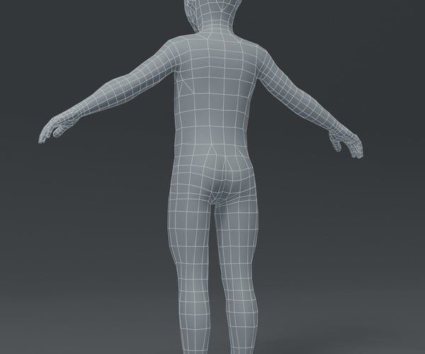 ArtStation - Boy Kid Child Body Base Mesh 3D Model | Game Assets