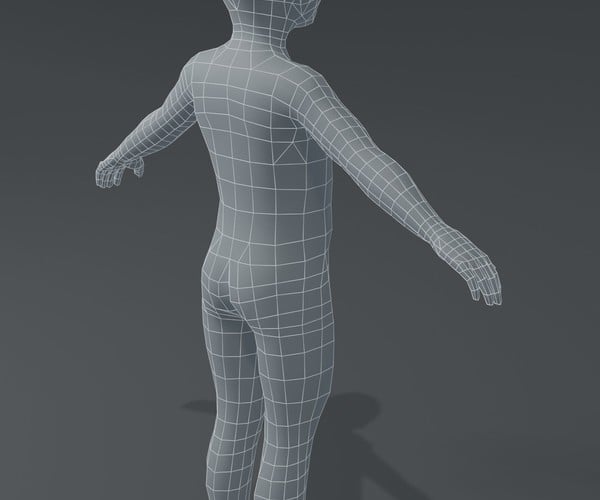 ArtStation - Boy Kid Child Body Base Mesh 3D Model | Game Assets