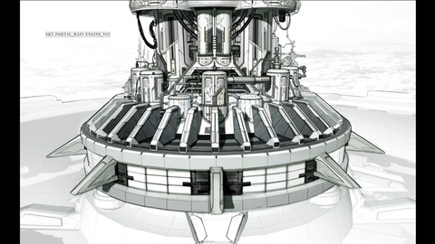 LAYERED PSD File of Sci-fi Concept Matte Painting Using A 3d Environment Plate 02
