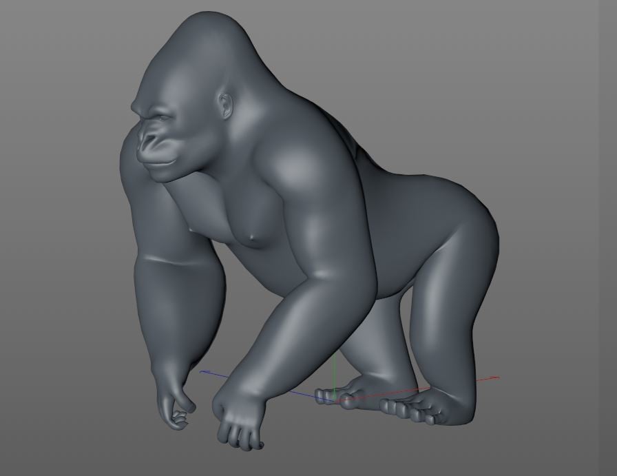 Gorilla Hair Fur Rigged