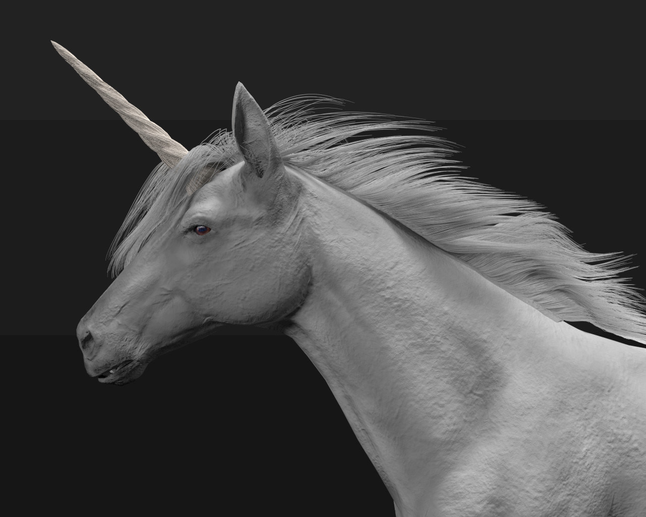 TurboCG 3D Models - Unicorn Hair Fur Rigged Animal