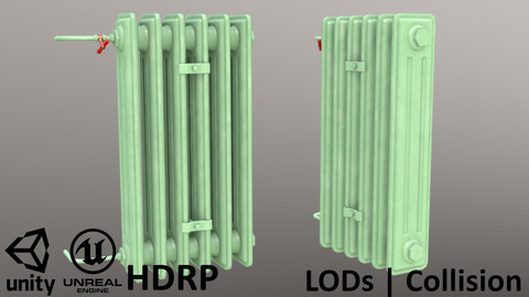 Old Tall Radiator Green
