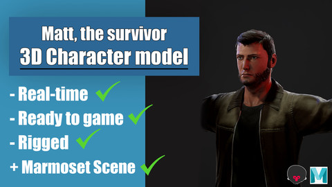 Matt, the survivor - 3D character for games - Game-Ready - Rigged