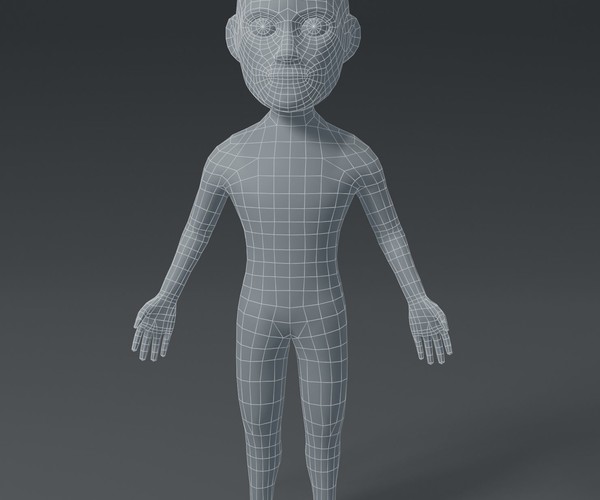 ArtStation - Male Body Cartoon Base Mesh 3D Model | Game Assets