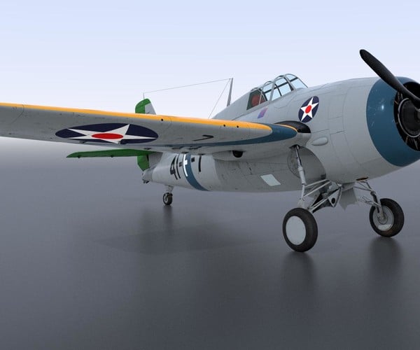 ArtStation - GRUMMAN F4F-3 WILDCAT VF41 - 41F7 | Game Assets