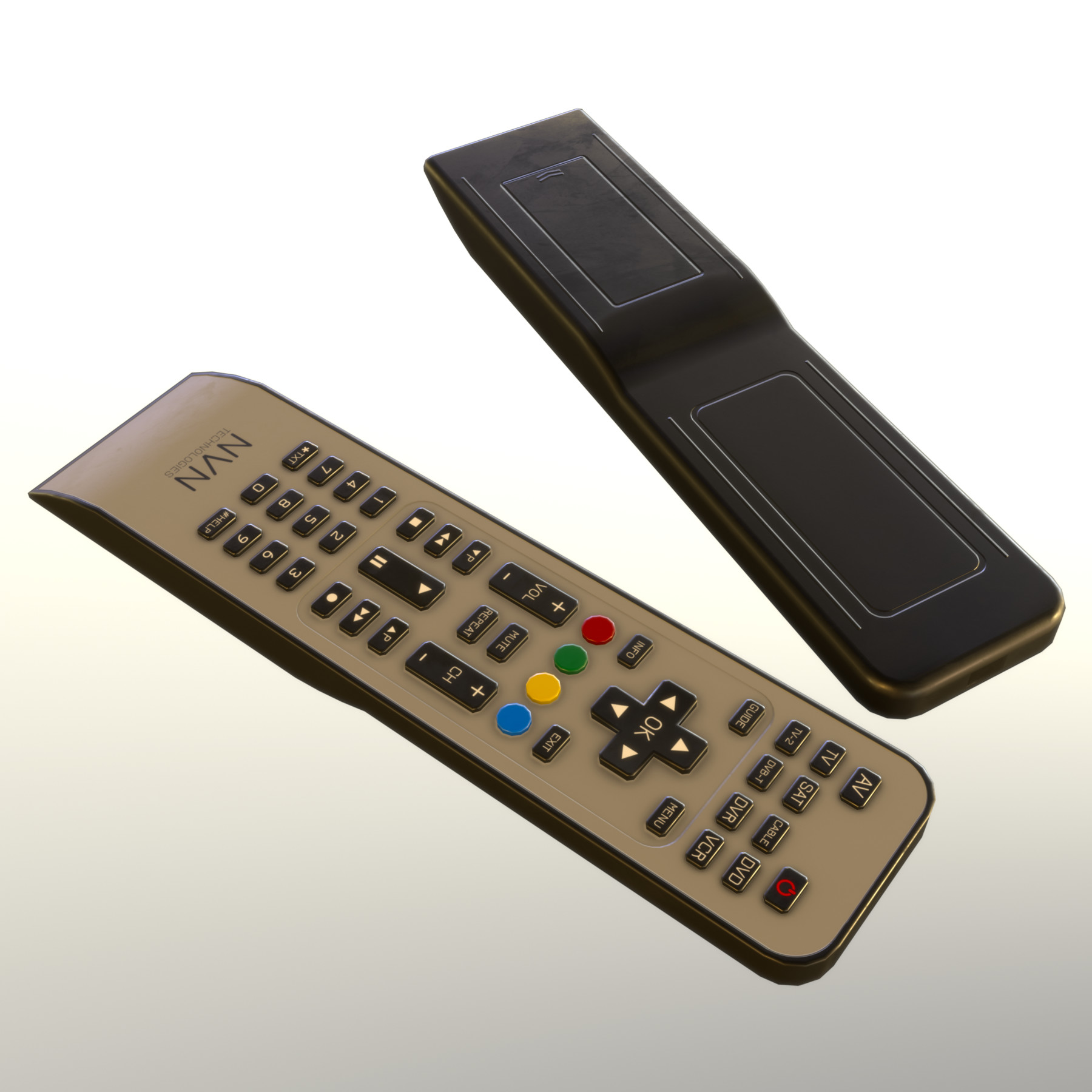 ArtStation 2000s TV Remote Control Gray Game Assets