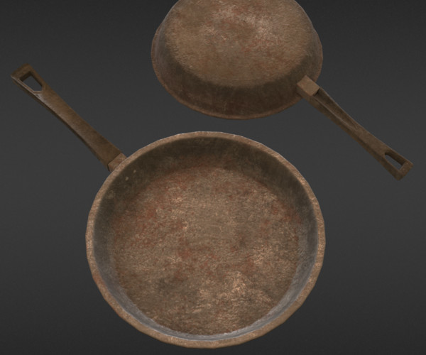 ArtStation Frying Pan Old and Dirty Game Assets