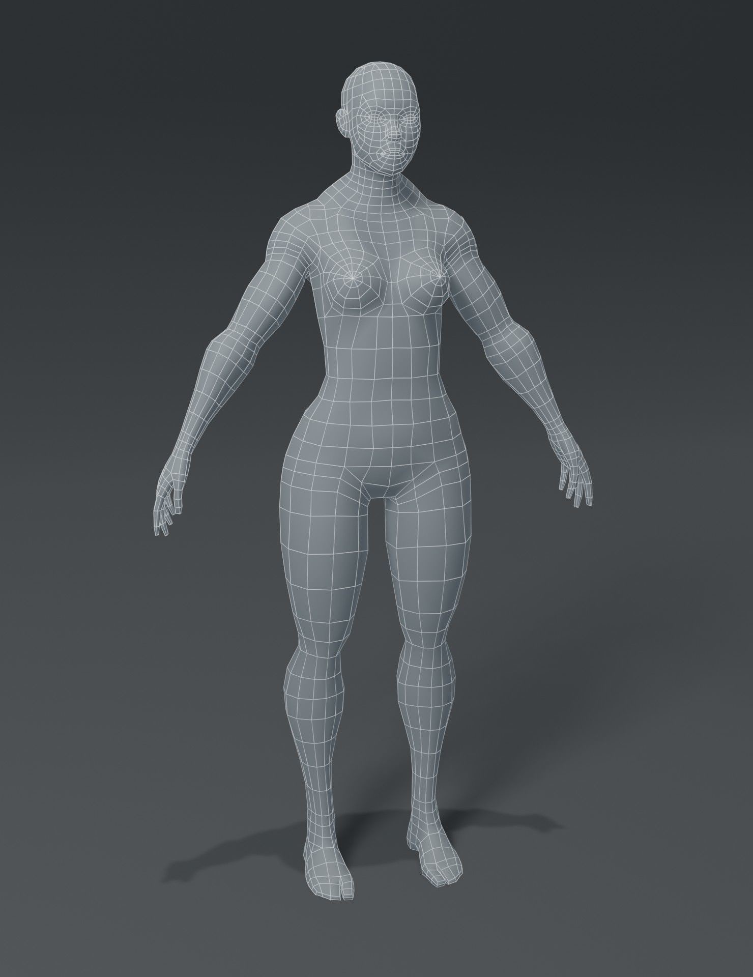 Artstation Superhero Female Body Base Mesh 3d Model Game Assets