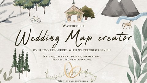 Wedding map creator watercolor