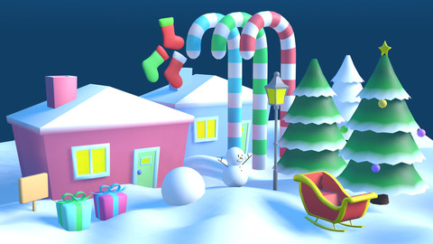 3D Winter Scenery for Mobile/Web