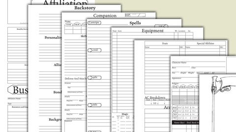 Artstation 3 5 Dungeons And Dragons And Pathfinder Character Sheet