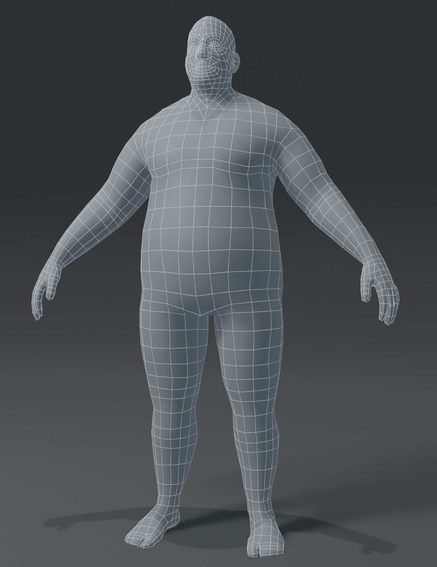 ArtStation - Fat Human Body Base Mesh 3D Model Family Pack | Game Assets