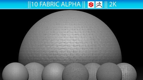 10 Fabric Alpha (ZBrush, Substance, 2K)