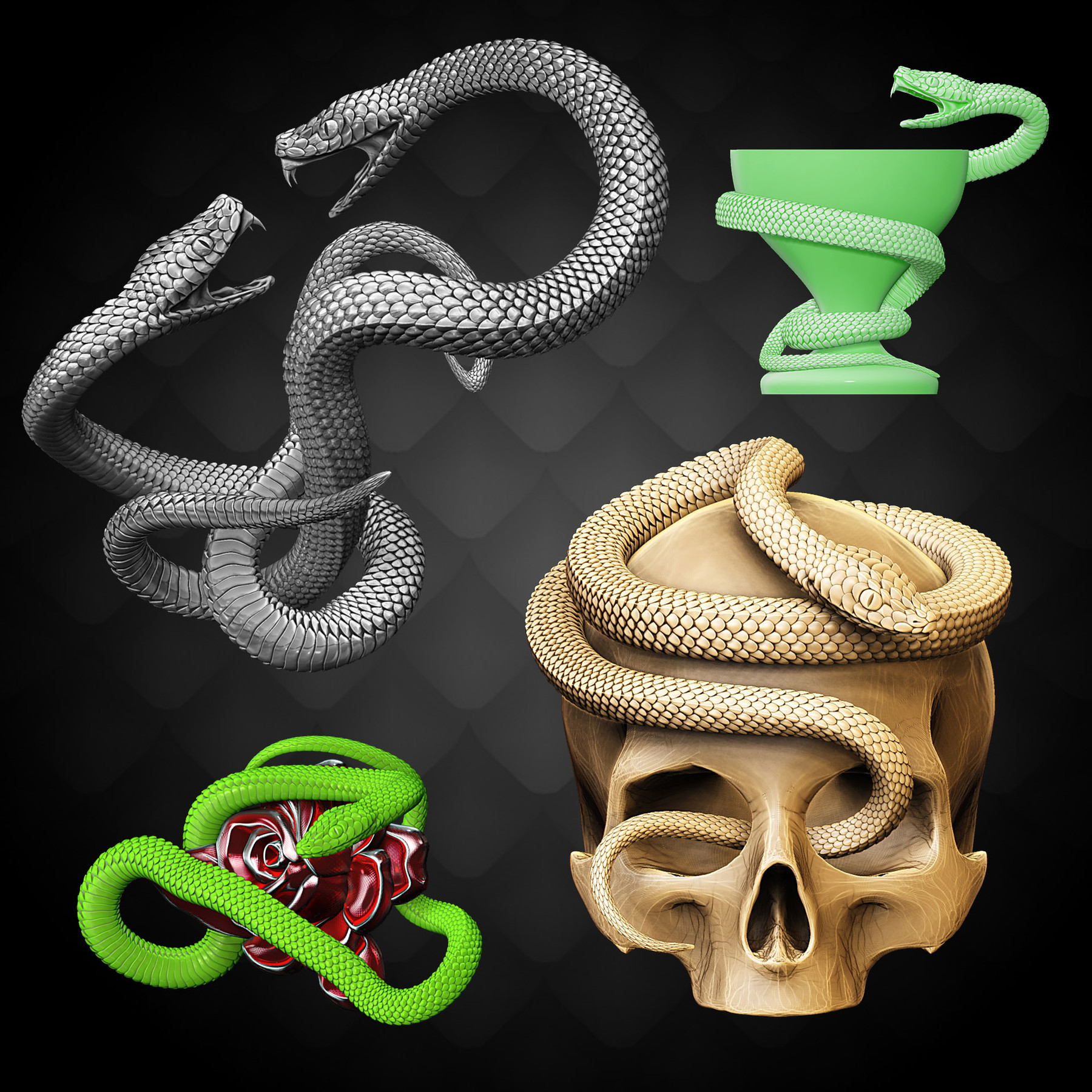 snake brushes for zbrush