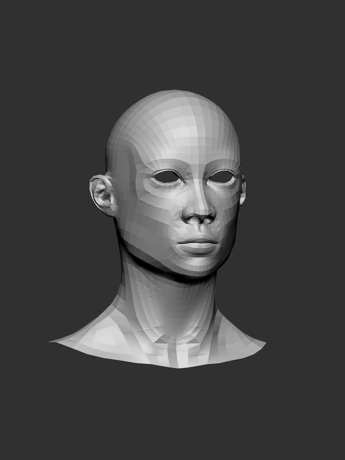 ArtStation - Female Head Base Mesh (low poly) | Resources