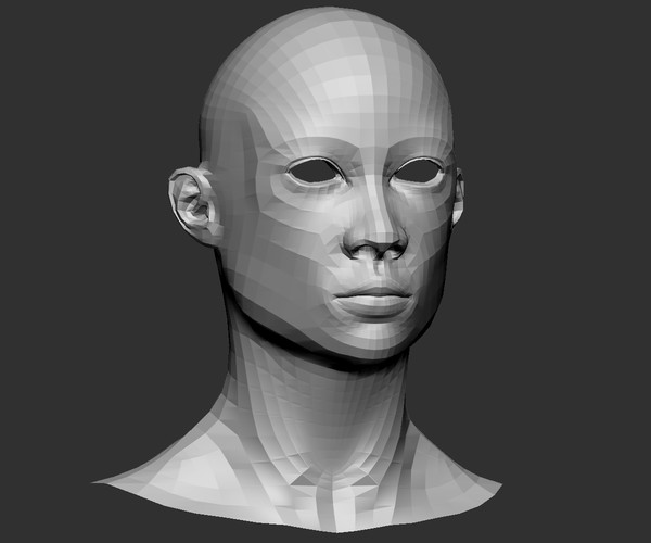 ArtStation - Female Head Base Mesh (low poly) | Resources