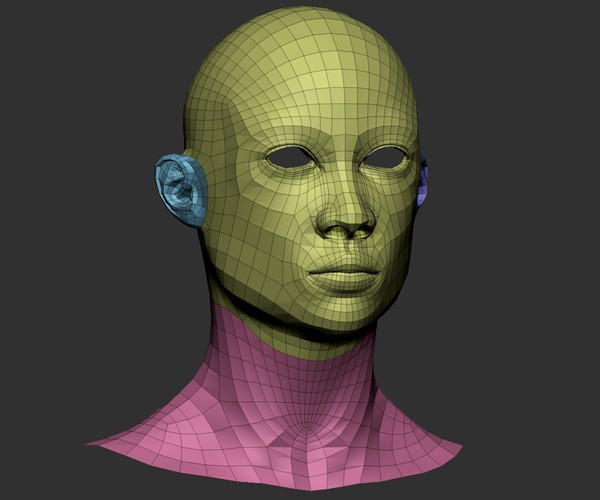 ArtStation - Female Head Base Mesh (low poly) | Resources