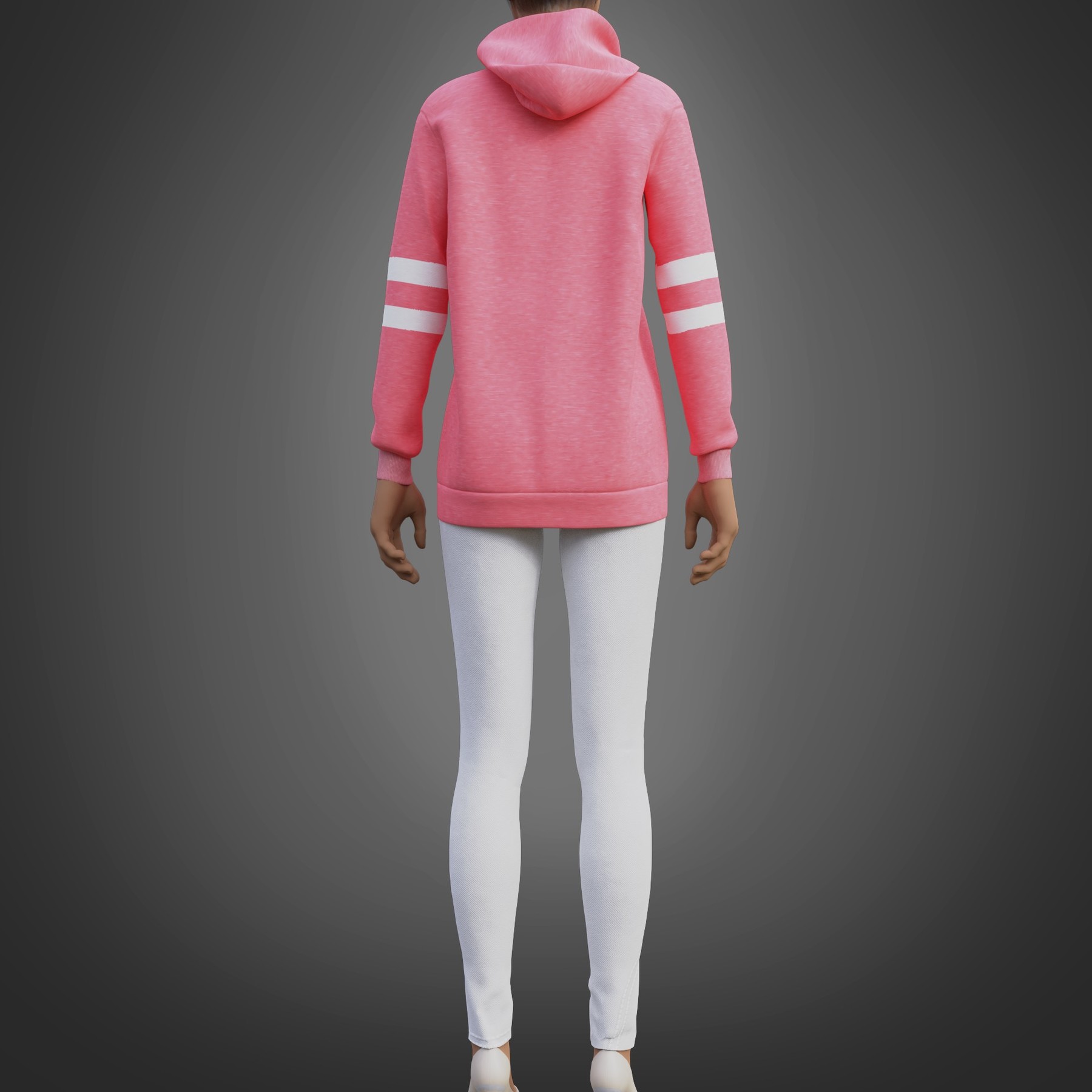 ArtStation Cute outfit pink oversized hoodie and