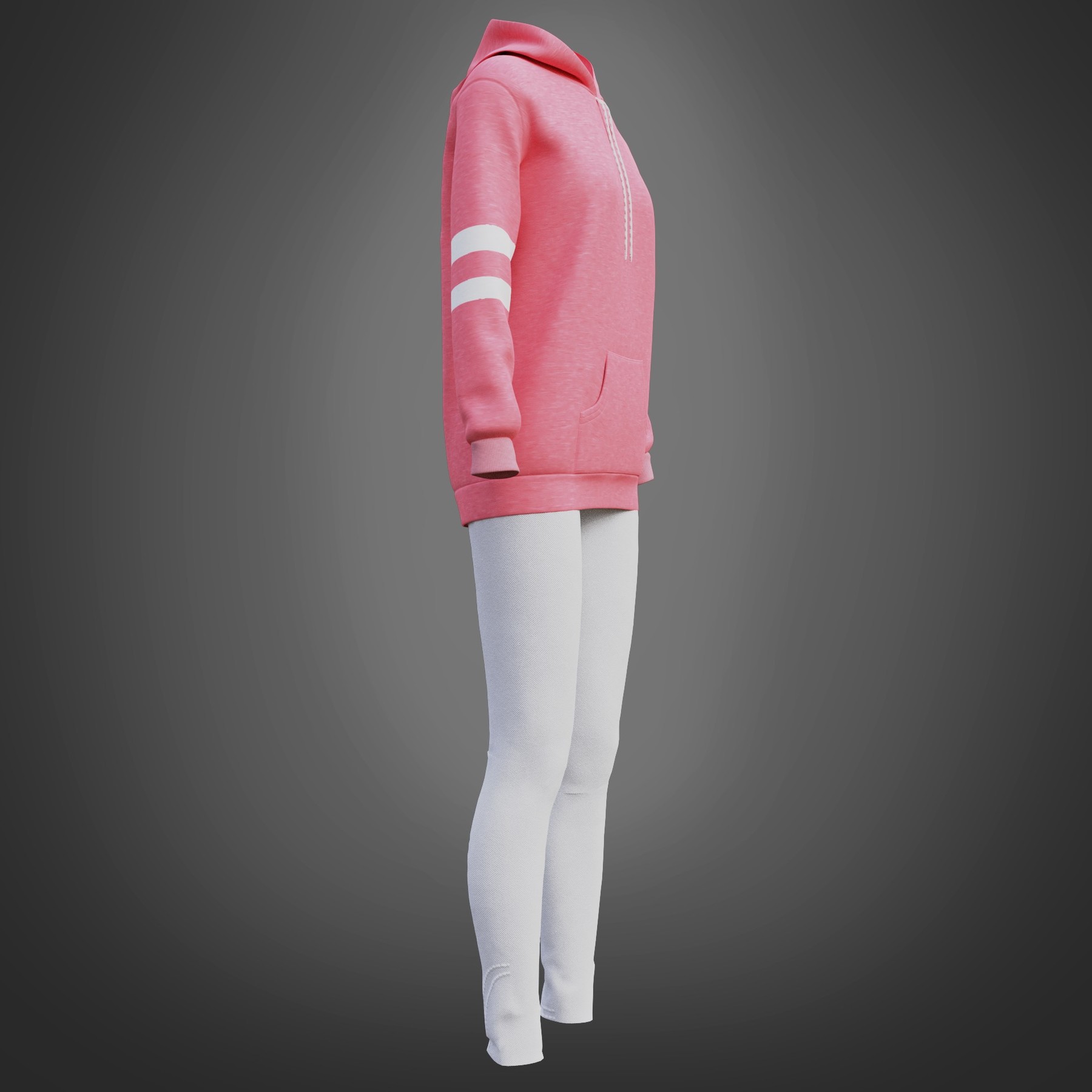 ArtStation - and Cute oversized 3D leggings Assets pink hoodie outfit Model | Game 