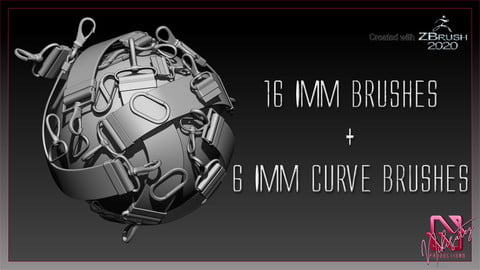 16 IMM Snap Clips + 6 IMM Curve brushes for Zbrush