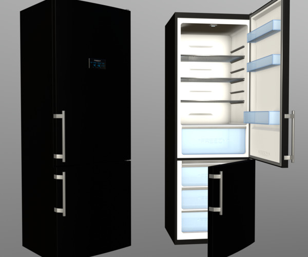 ArtStation Modern Refrigerator Black Game Assets