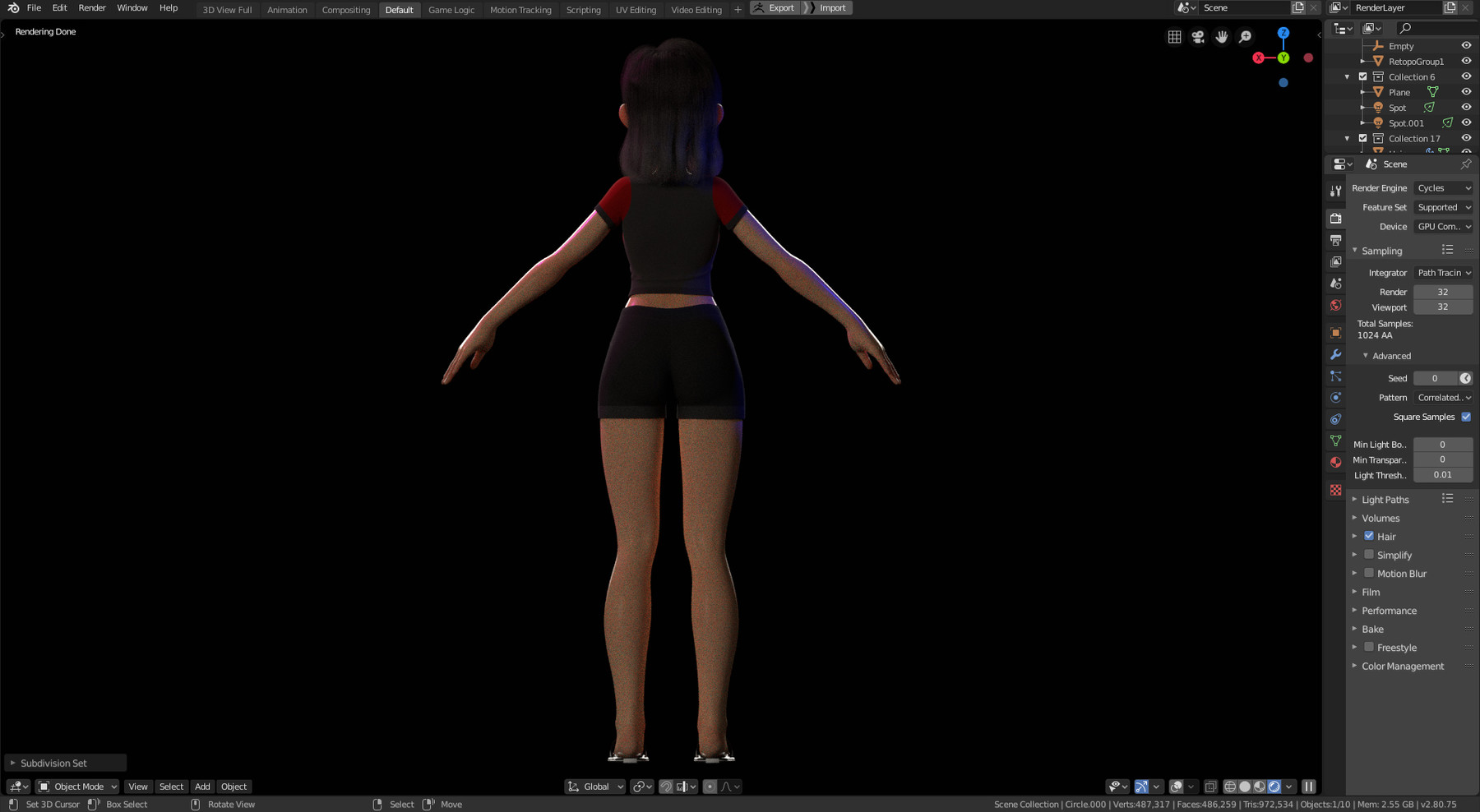 Stylized 3d Asset Pack for Blender Eevee. 3d stylized girl download.