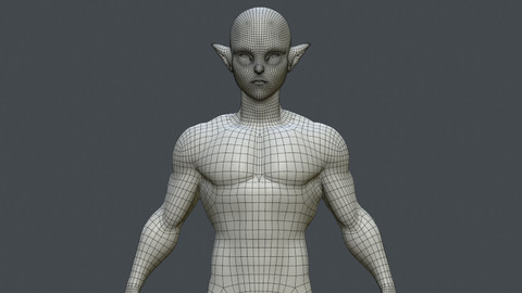 Elf basemesh with UVs