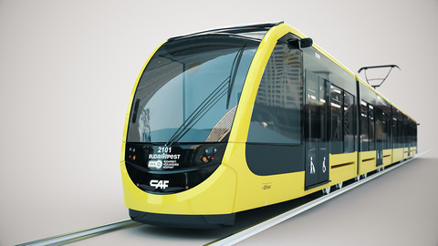 CAF Urbos tram 4k texture PBR ready Low-poly