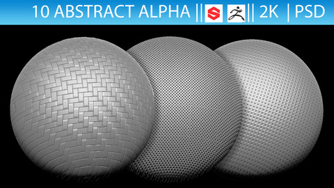 10 Abstract Alphas (ZBrush, Substance, 2K, PSD)