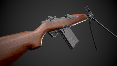 Beretta BM 59 rifle Low-poly 3D model