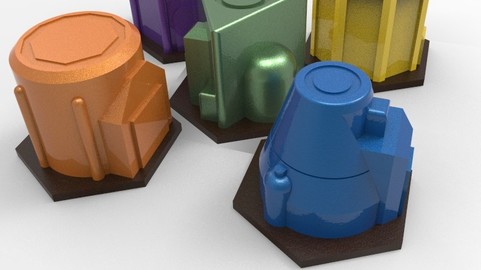 BattleTech 1.25" Hex Warehouse Buildings (5)