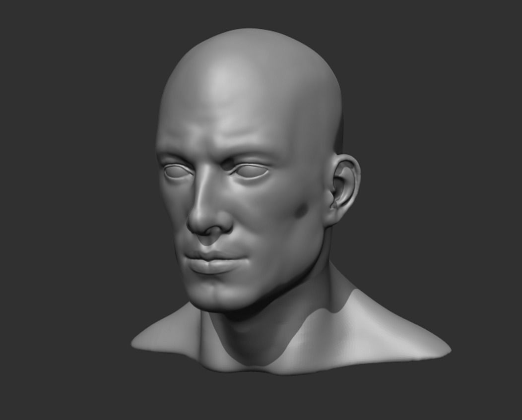 Artstation Realistic Male Head 3d Model Game Assets