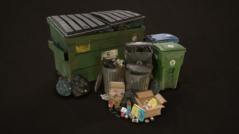 ArtStation - Street garbage bags set for