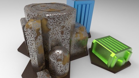 BattleTech 1.25" Hex Industrial Buildings (3)