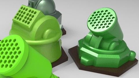 BattleTech 1.25" Hex Heavy Defense Buildings (5)