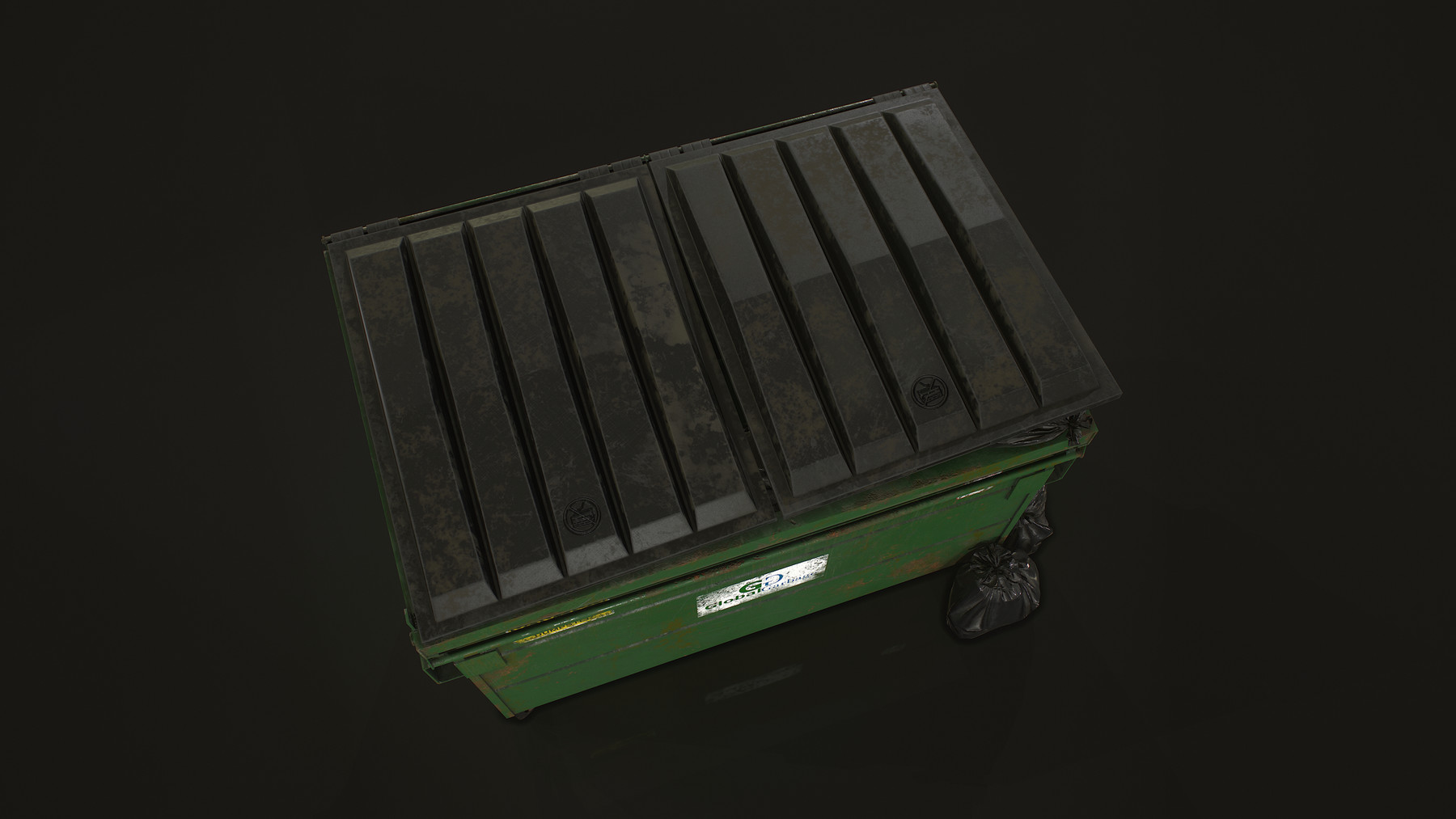 Garbage Dumpster with Bags 3D model